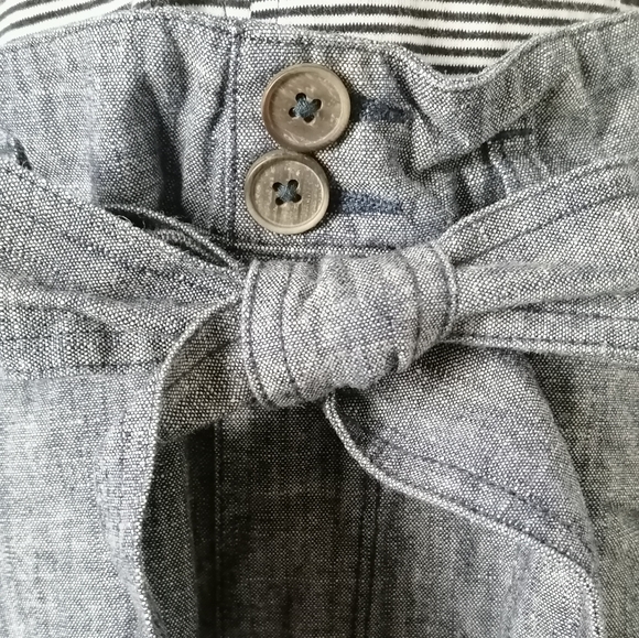 ๐ black and white striped sleeveless top with soft denim rompers by - Picture 6 of 8